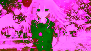 Anime girl white hair snowy - forest free wallpaper