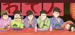 Sots art anime sextuplets food - a group of people sitting free wallpaper