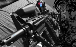 Gun redlight bed gunholder overwatch - a gun free wallpaper