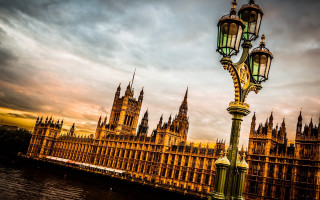 Street light clock tower sunset - christopher wren free wallpaper