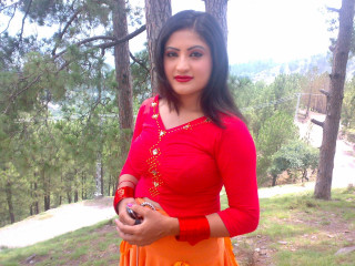 Woman red top cellphone wooded - area free wallpaper