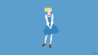 Woman blue dress blue background 2 - shirt free wallpaper for desktop