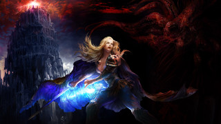Woman blue dress holding light - a blue dress holding free wallpaper