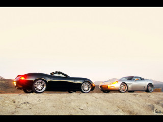 Two cars parked road mountain - the other free wallpaper