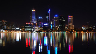 City skyline ferris wheel night 7 - albert namatjira free wallpaper