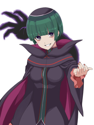 Ayako green hair cape pointing - her shoulder free wallpaper