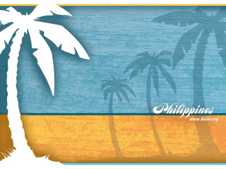 Palm beach blue yellow white - triadic free wallpaper