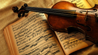 Violin sheet music bed book - beautiful composition free wallpaper