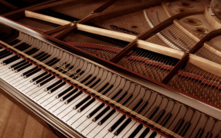 Piano keys clock side top - cinematic composition free wallpaper