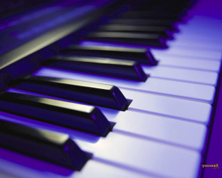 Piano keyboard blue light close - a close up of a piano keyboard free wallpaper