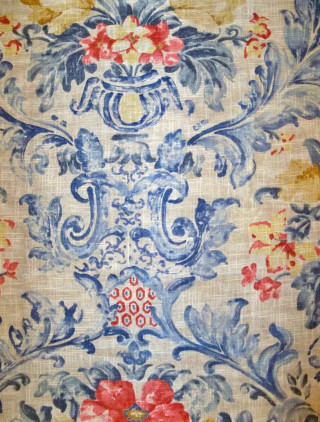 Blue red floral rococo baroque - exquisite detail free wallpaper