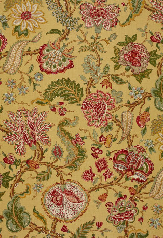 Floral pattern yellow background red - floral free wallpaper