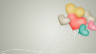 Heart shaped balloons floating white - balloon free wallpaper