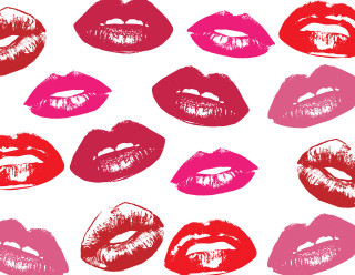 Lipstick colorful group white background - a pop art painting free wallpaper
