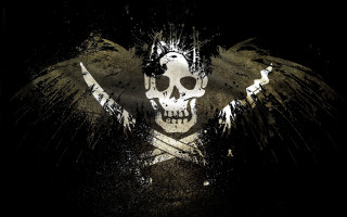 Skull wings cross dark image - eiichiro oda free wallpaper