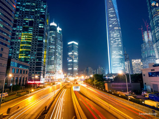 City street traffic night tall - futurism free wallpaper