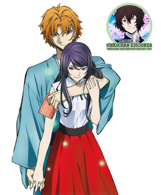 Anime couple hugging black background 2 - neoromanticism free wallpaper