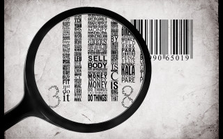 Magnifying glass bar code wall - a magnifying glass free wallpaper