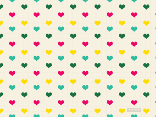 Hearts pattern white background green - left free wallpaper