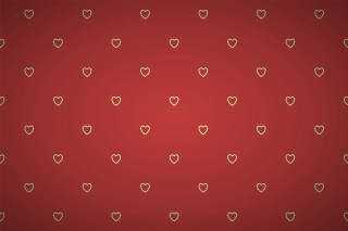 Red background hearts gold border - international typographic style free wallpaper