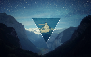 Triangle mountain sky stars reflection - a triangle free wallpaper