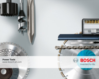 Clock tools bosch logo wall - free technology wallpaper