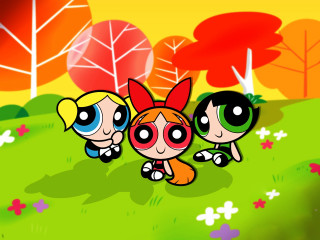 Cartoon characters field trees yellow - caroline lucy scott free wallpaper