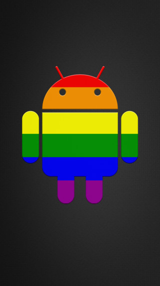 Rainbow colored android black background - andries stock free wallpaper