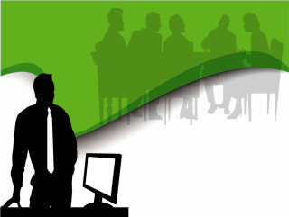 Man standing computer monitor green - isometric free wallpaper