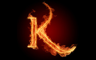 Fire flames letter k black 2 - free 3d render wallpaper
