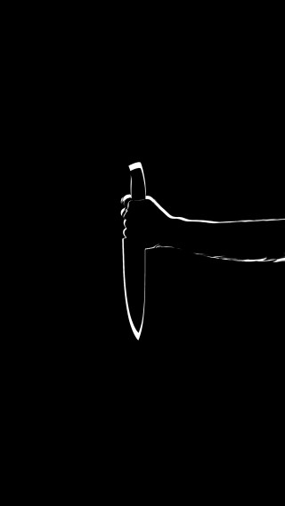 Black white photo person knife 2 - photo of a person holding free wallpaper
