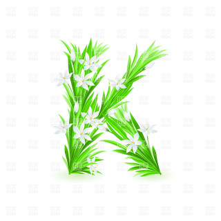 Flower leaf letter k white - an ambient occlusion free wallpaper