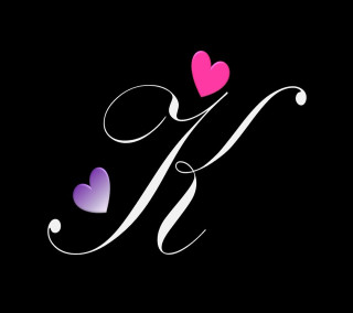 Letter k hearts black background - a black background free wallpaper