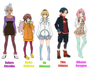 Anime characters group outfits colors 2 - different outfit and colors free wallpaper