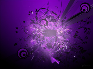 Purple background floral design star 2 - floral free wallpaper