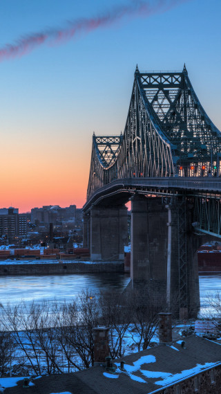 Bridge river city sunset dawn 6 - dawn free wallpaper