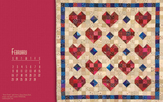 Quilted wall hanging hearts calendar - the wall behind free wallpaper