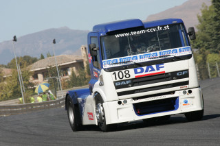 Truck driving road mountains person - clovis trouille free wallpaper