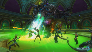Group people room giant robot - a giant robot in the background free wallpaper