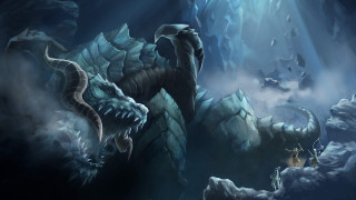 Giant ice monster cave light - a painting free wallpaper for desktop