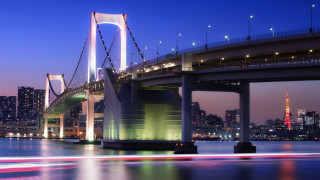 Bridge water city night lights 14 - a bridge over a body of water free wallpaper