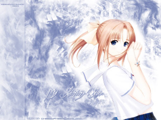 Girl forest snowflake blue eyes - aimitsu free wallpaper