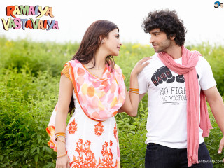 Man woman field grass flowers - a pink scarf free wallpaper