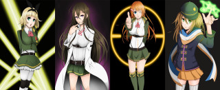 Anime girls outfits hats group - wearing free wallpaper