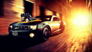 Car driving street engine hood - matte drawing free wallpaper