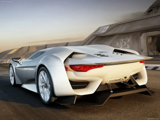 Futuristic car driving road building - a large window free wallpaper