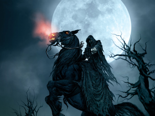 Black horse demon full moon - a black horse free wallpaper