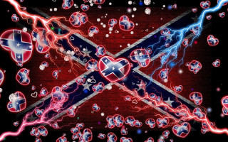 Flag lightning hearts design colorful - a red background free wallpaper for desktop