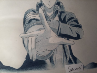 Man peace sign drawing someone - a drawing of a man free wallpaper