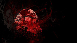 Red skull black background blood - alex petruk ape free wallpaper